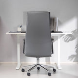 TTAP York Grey Leather Faced Office Chair