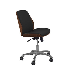 Jual Curve PC211 Office Chair in Walnut and Black Faux Leather