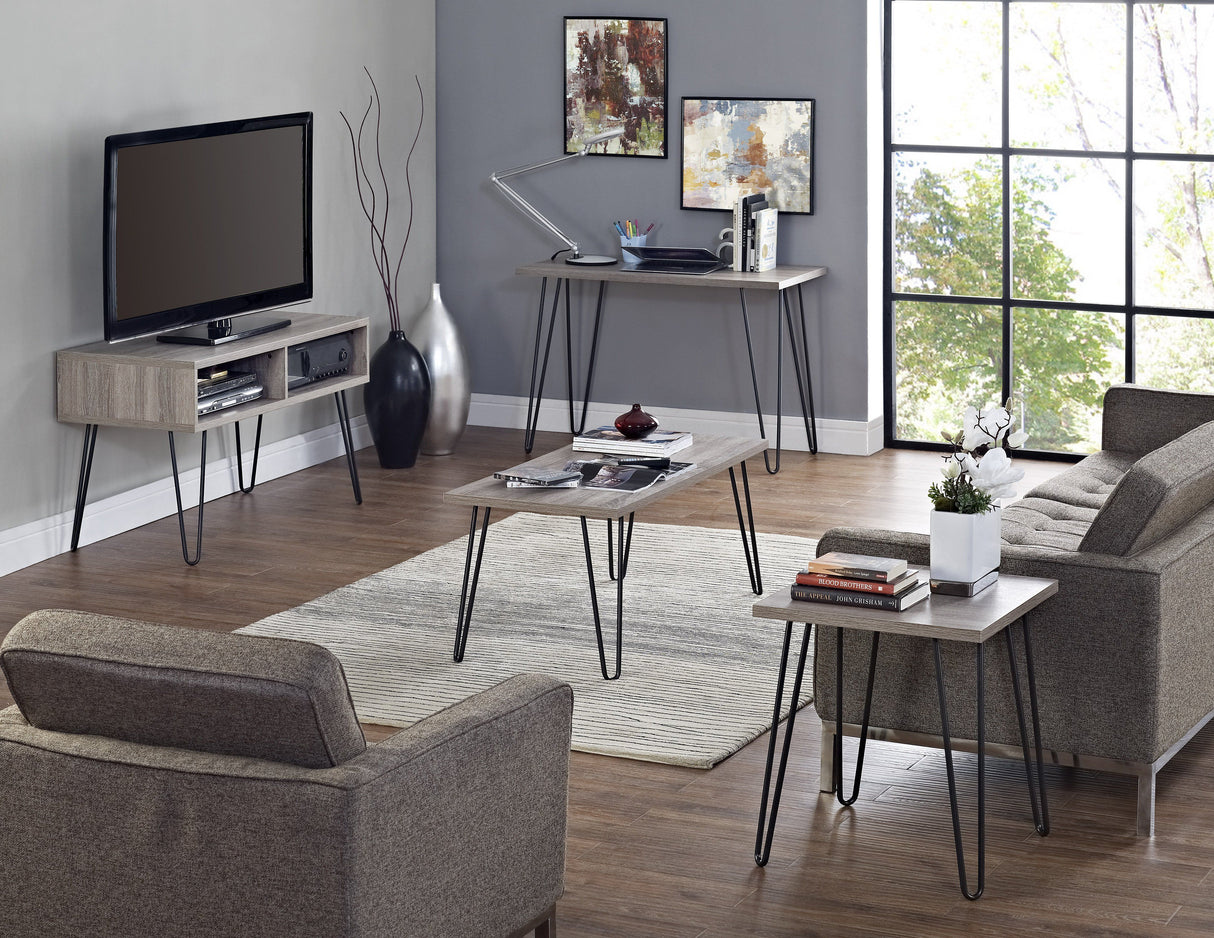 Dorel Home Owen Range Retro Desk in Grey Oak