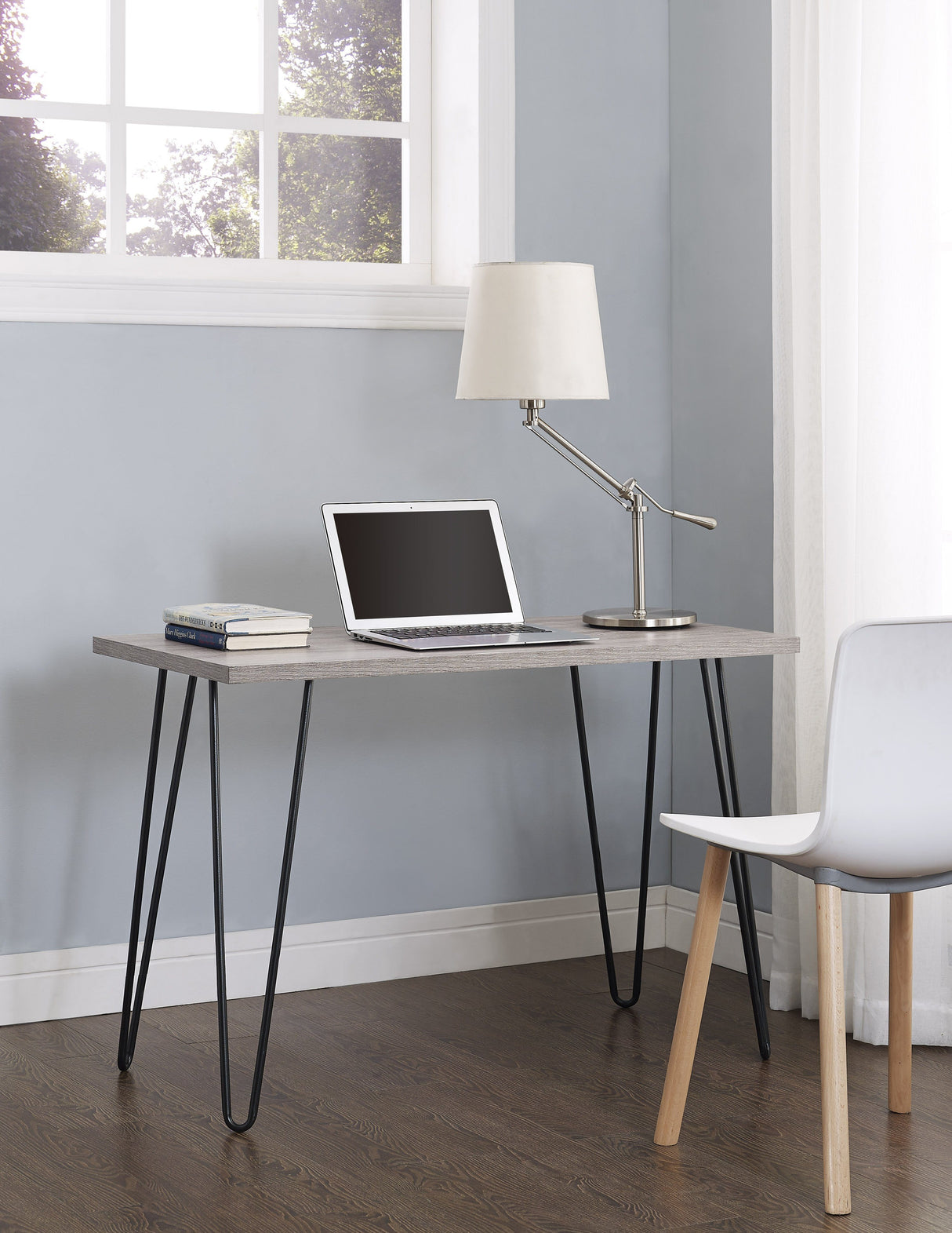 Dorel Home Owen Range Retro Desk in Grey Oak