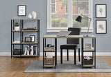 Dorel Home Elmwood Range Double Pedestal Desk in Distressed Grey Oak