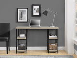 Dorel Home Elmwood Range Double Pedestal Desk in Distressed Grey Oak