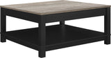 Dorel Home Carver Range Coffee Table in Weathered Oak and Black