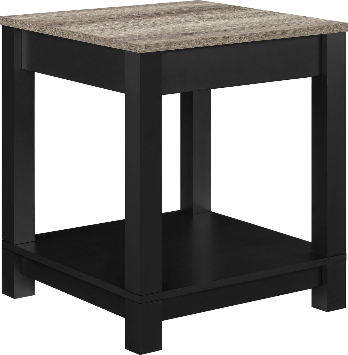 Dorel Home Carver Range End Table in Weathered Oak and Black