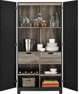 Dorel Home Carver Range 64" Storage Cabinet in Black