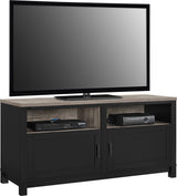 Dorel Home Carver Range TV Cabinet in Weathered Oak and Black
