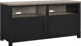 Dorel Home Carver Range TV Cabinet in Weathered Oak and Black