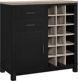 Dorel Home Carver Range Bar Cabinet in Weathered Oak and Black