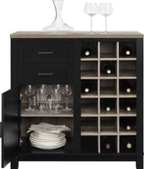 Dorel Home Carver Range Bar Cabinet in Weathered Oak and Black