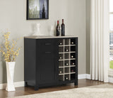 Dorel Home Carver Range Bar Cabinet in Weathered Oak and Black