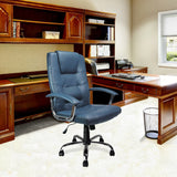 Nautilus Designs Westminster High Back Leather Faced Executive Armchair with Integral Headrest and Chrome Base - Blue