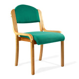 Nautilus Designs Tahara Beech Framed Stackable Side Chair with Upholstered and Padded Seat and Backrest - Aqua