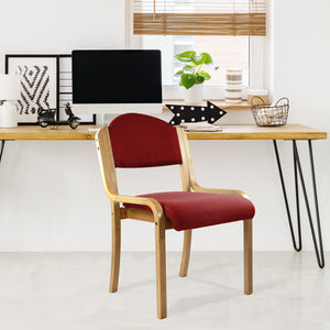 Nautilus Designs Tahara Beech Framed Stackable Side Chair with Upholstered and Padded Seat and Backrest - Wine