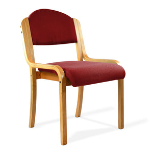 Nautilus Designs Tahara Beech Framed Stackable Side Chair with Upholstered and Padded Seat and Backrest - Wine