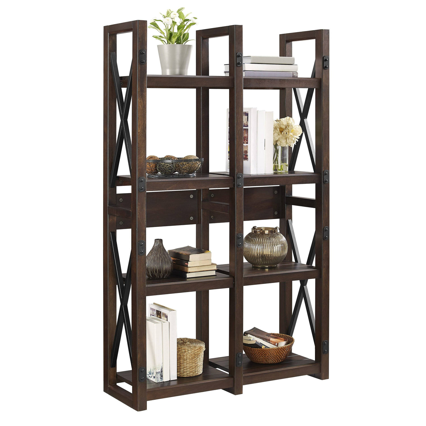 Espresso outlet wood bookshelf