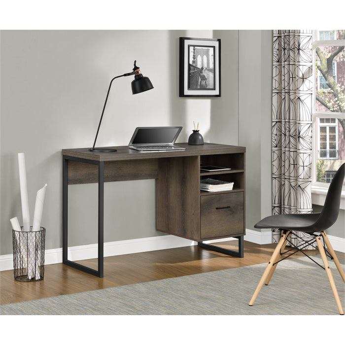 Dorel Home Candon Range Desk in Medium Brown