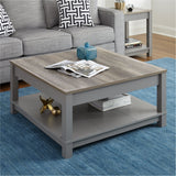 Dorel Home Carver Range Coffee Table in Weathered Oak and Grey