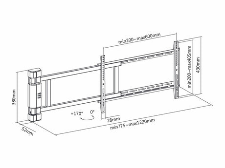 Multibrackets X-Large Motorised TV Wall Mount for screens up to 75 inch