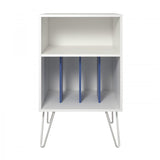 Dorel Home Concord Range Turntable Stand in White and Blue