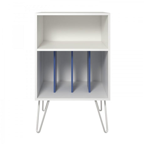Dorel Home Harmony Range Turntable Stand in White and Blue