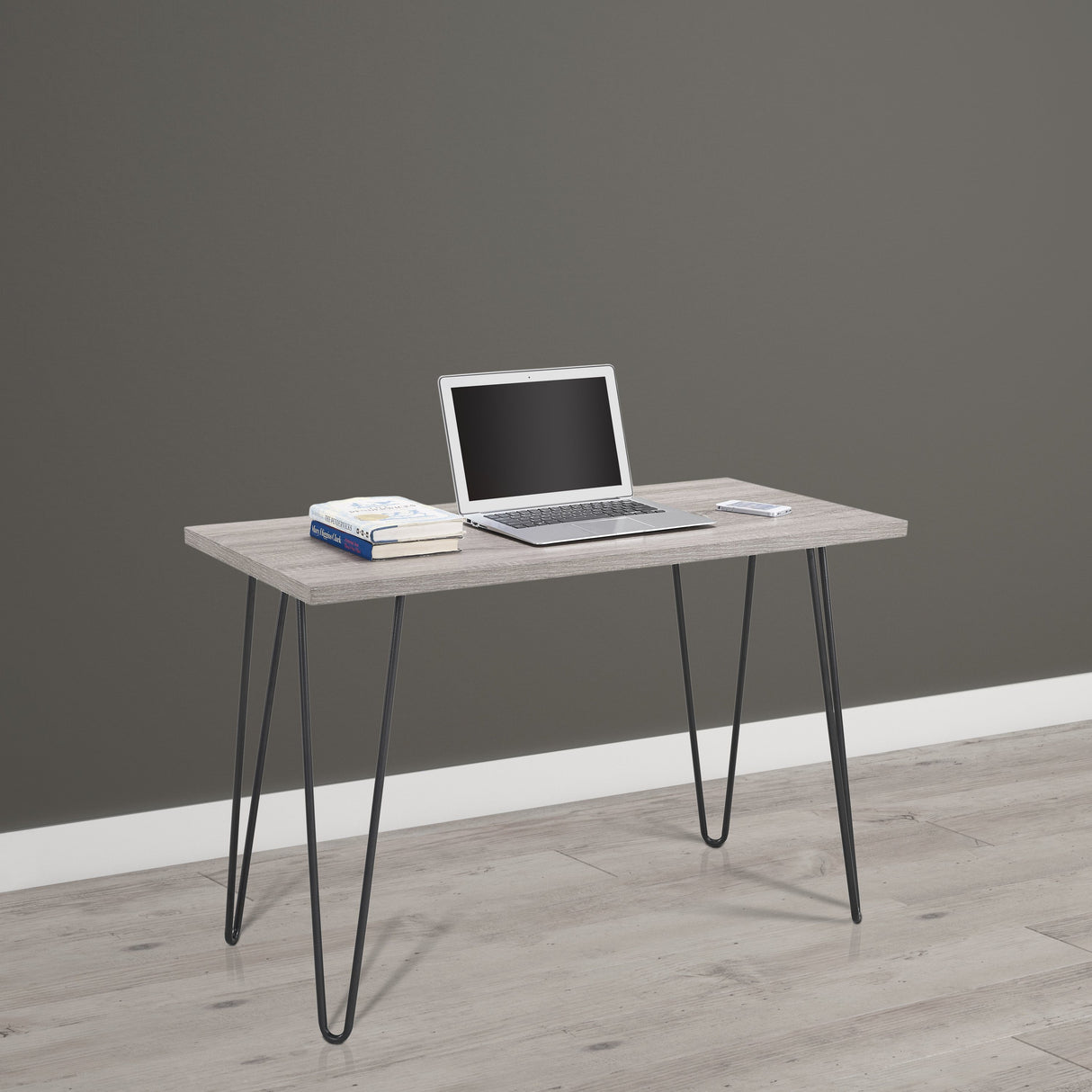 Dorel Home Owen Range Retro Desk in Grey Oak