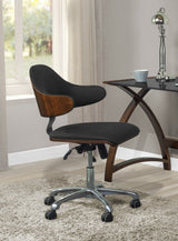 Jual Curve PC210 Office Chair in Walnut and Black Faux Leather