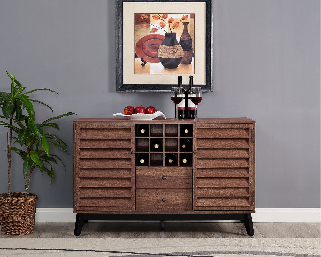 Dorel Home Vaughn Range Wine Cabinet in Walnut