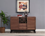 Dorel Home Vaughn Range Wine Cabinet in Walnut