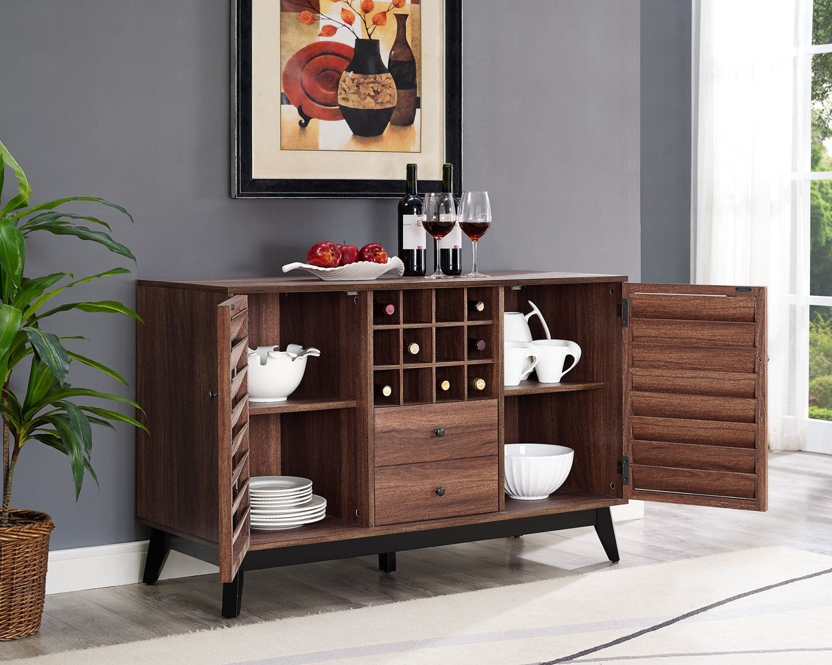 Dorel Home Vaughn Range Wine Cabinet in Walnut