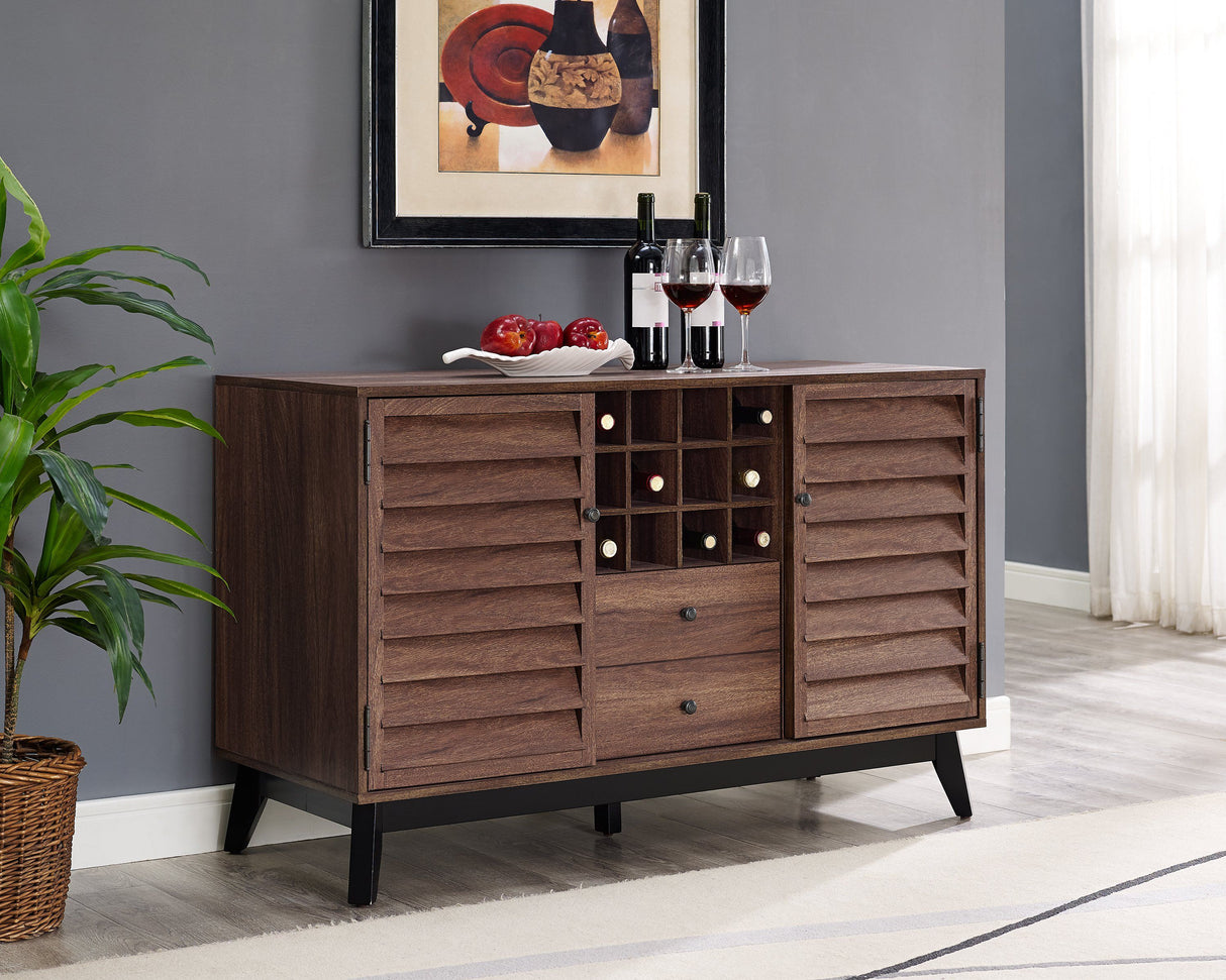 Dorel Home Vaughn Range Wine Cabinet in Walnut