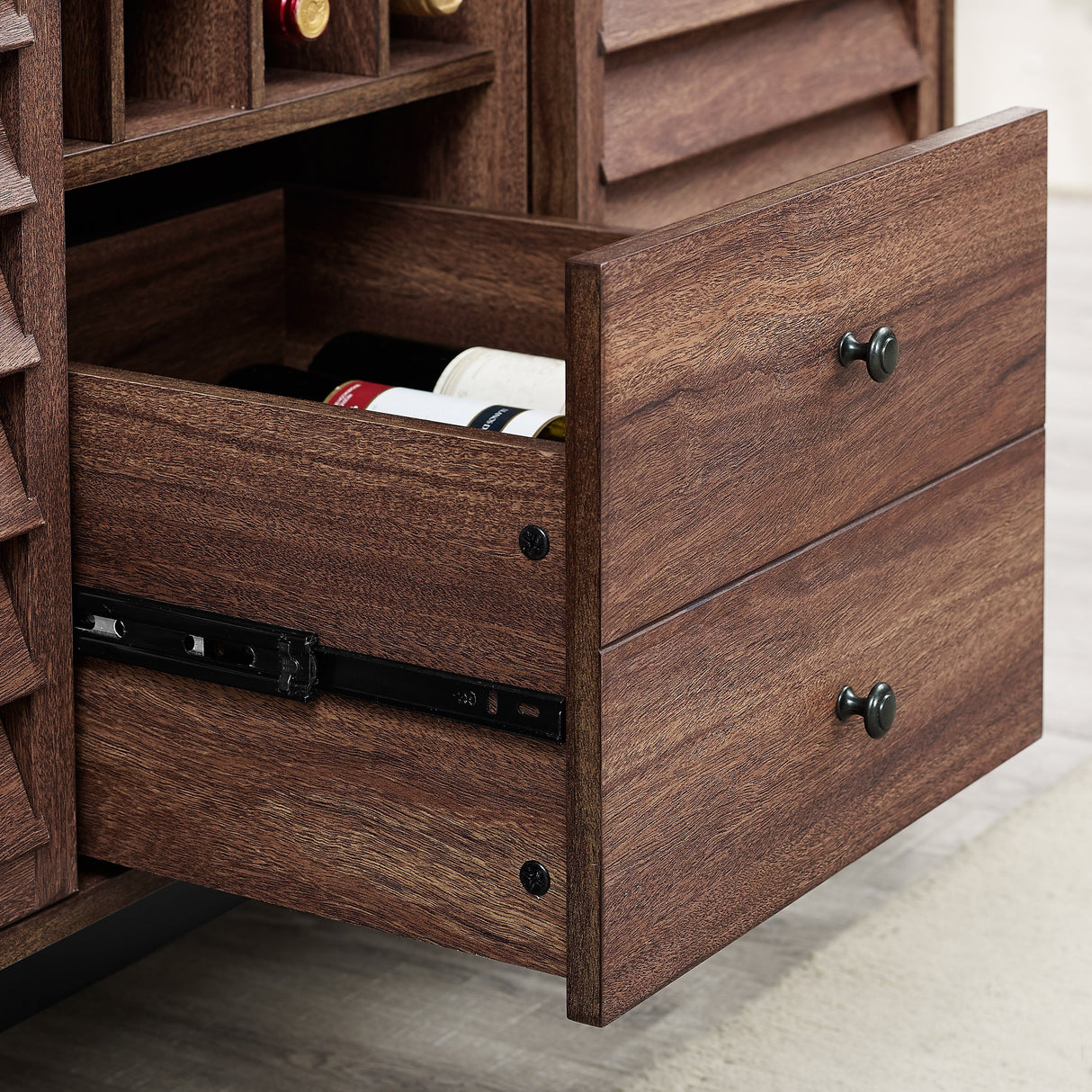 Dorel Home Vaughn Range Wine Cabinet in Walnut