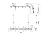 Multibrackets M Ceiling Mount Pro MBC3X1U Triple Screen