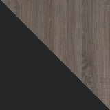 Dorel Home Carver Range Bar Cabinet in Weathered Oak and Black