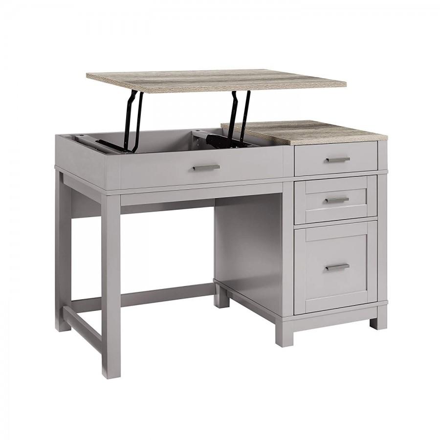 Dorel Home Carver Lift Top Office Desk in Grey (9257096COMUK)