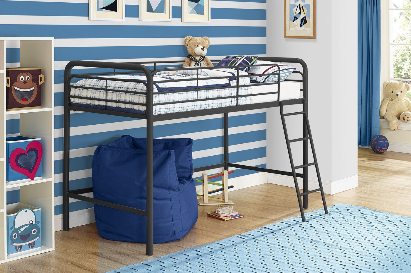 Dorel Home Single Midsleeper Bunk Bed in Black AV4Home