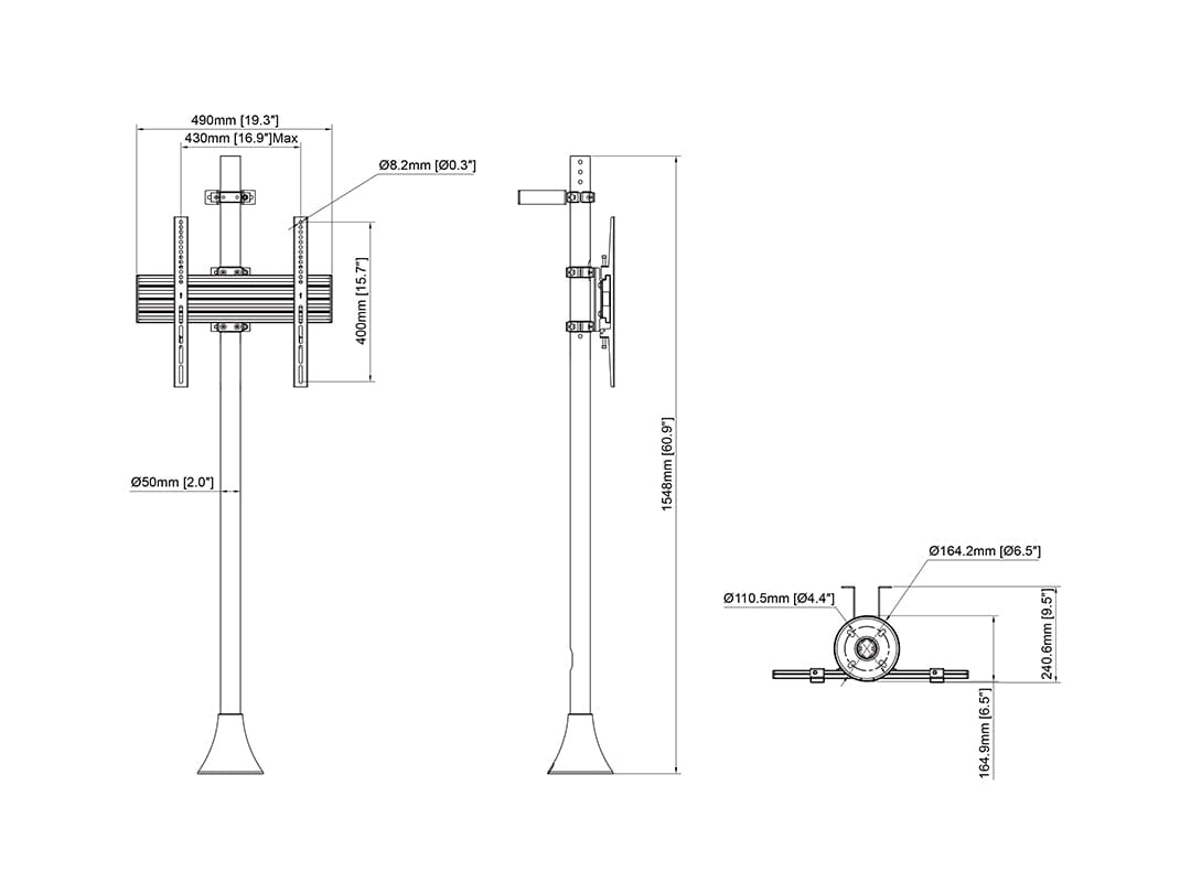 Multibrackets M Floor to Wall TV Mount Pro MBFW1U