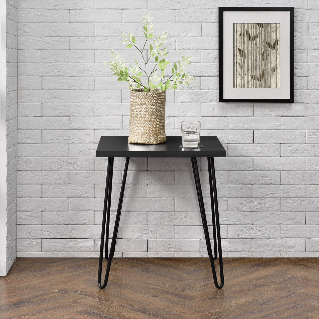 Dorel Home Owen Range Retro End Table in Black Oak