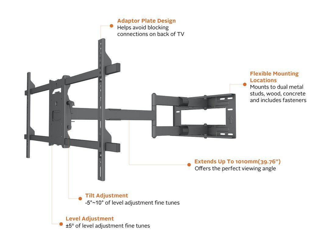 Multibrackets M Universal Long Reach TV Wall Bracket Arm 1010mm