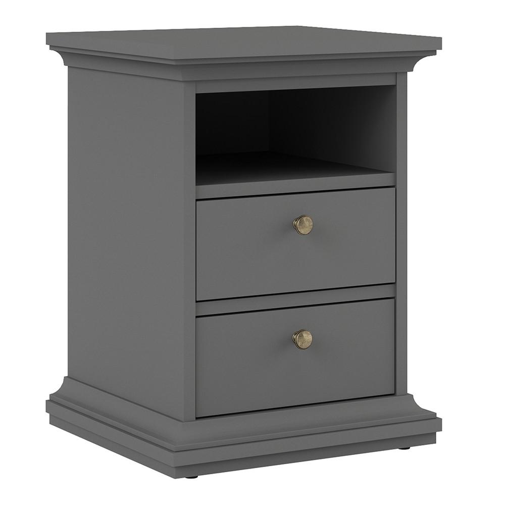 Furniture To Go Paris Bedside Cabinet in Matt Grey (70170302IGIG)