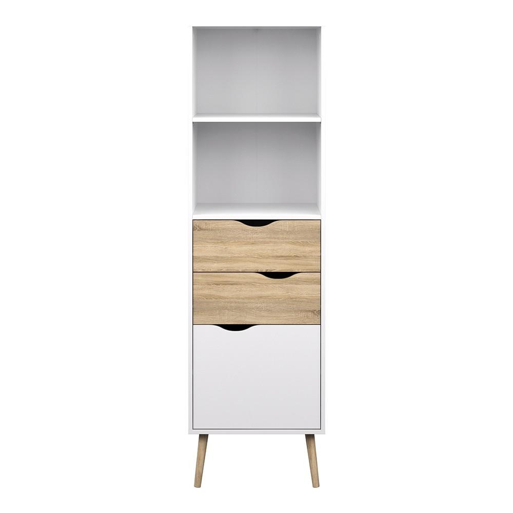 Furniture To Go Oslo Bookcase in White and Oak (7047538249AK)