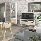 Furniture To Go Oslo TV Stand in White and Oak (7047538349AK)