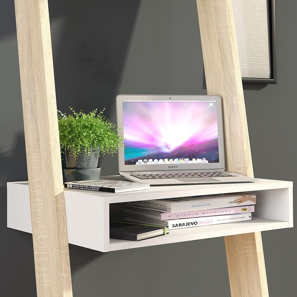 Furniture To Go Oslo Leaning Desk in White and Oak (7047538949AK)