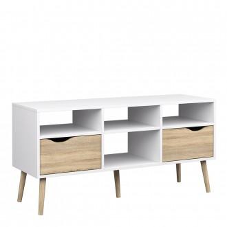 Furniture To Go Oslo Wide TV Stand in White and Oak (7047539149AK)