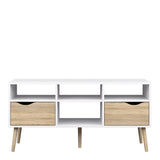 Furniture To Go Oslo Wide TV Stand in White and Oak (7047539149AK)