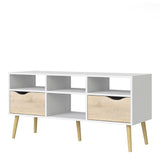 Furniture To Go Oslo Wide TV Stand in White and Oak (7047539149AK)