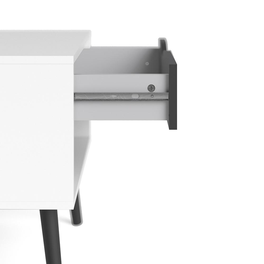Furniture To Go Oslo Bedside Cabinet in White and Black (7047539449GM)