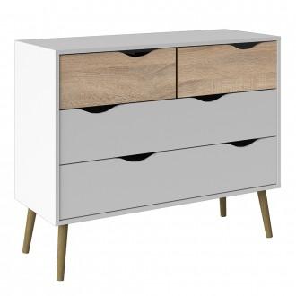 Furniture To Go Oslo 4-Drawer Chest in White and Oak (7047539549AK)