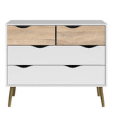 Furniture To Go Oslo 4-Drawer Chest in White and Oak (7047539549AK)