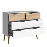Furniture To Go Oslo 4-Drawer Chest in White and Oak (7047539549AK)