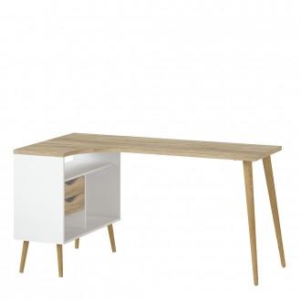 Furniture To Go Oslo Desk with Return in White and Oak (7047545049AK)